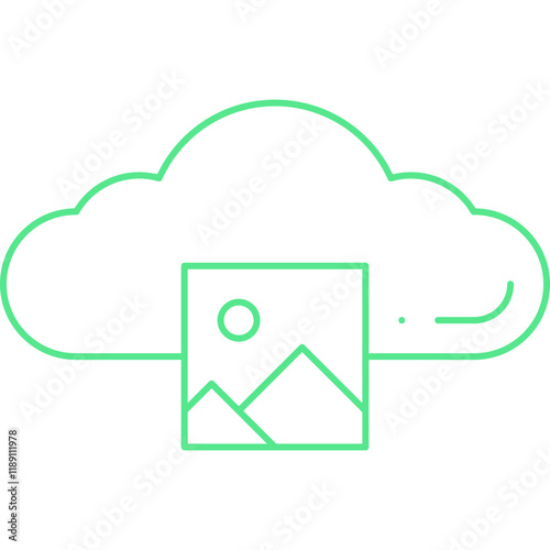 Images on Cloud icon single vector illustration