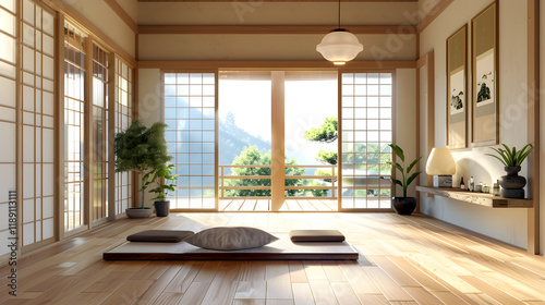 Contemporary elegance meets traditional Japanese minimalism  A showcase of stylish  delightful interior design