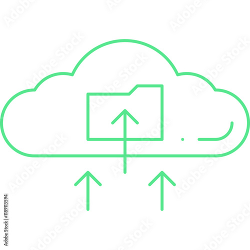 Upload all data on Cloud icon single vector illustration
