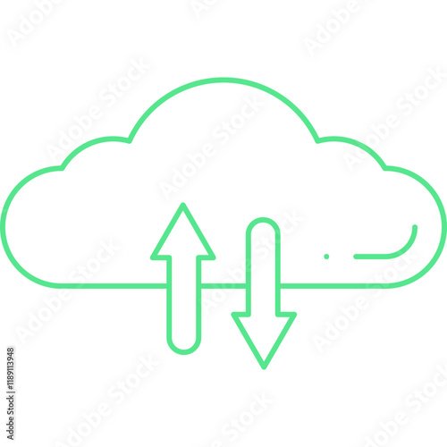 Cloud Data Exchange icon single vector illustration