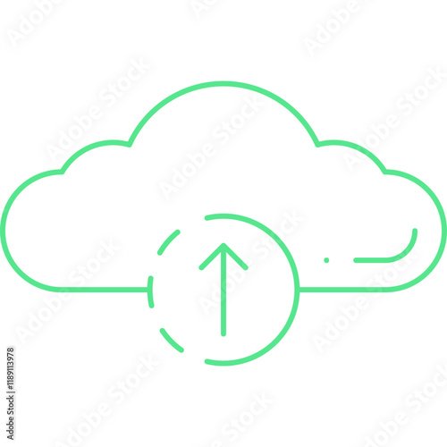 Cloud Upload Progress icon single vector illustration