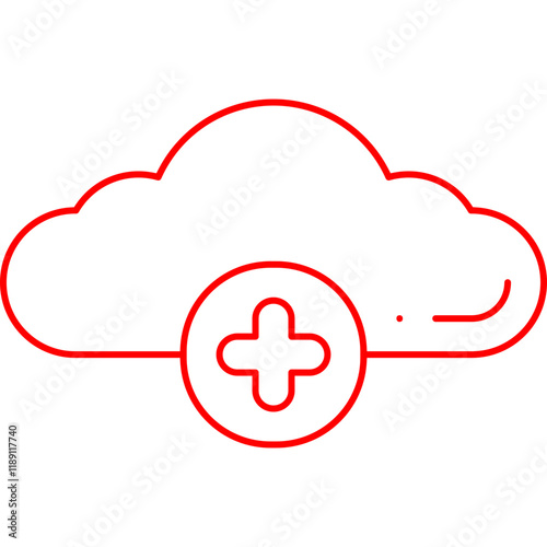 Add Cloud icon single vector illustration