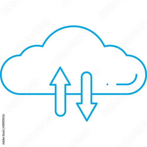 Cloud Data Exchange icon single vector illustration