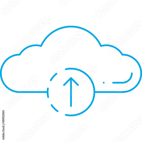 Cloud Upload Progress icon single vector illustration