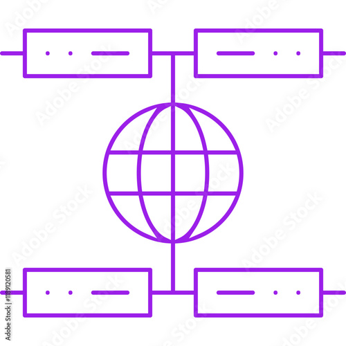 Global Servers icon single vector illustration