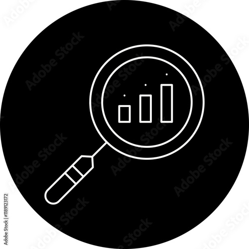 Search Stats icon single vector illustration