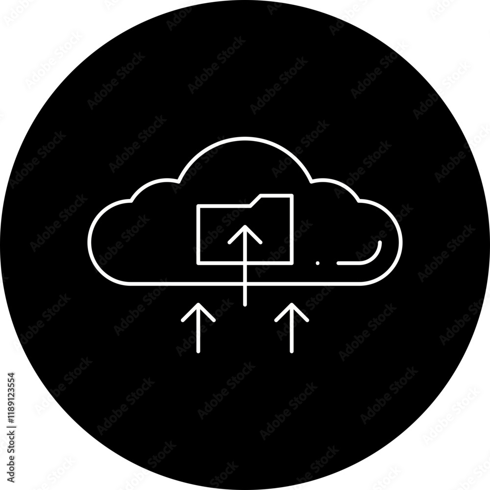 Upload all data on Cloud icon single vector illustration Upload all data on Cloud icon single vector illustration