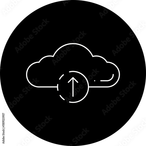 Cloud Upload Progress icon single vector illustration