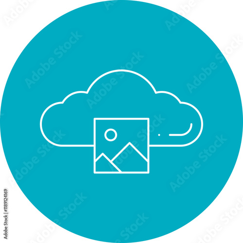 Images on Cloud icon single vector illustration