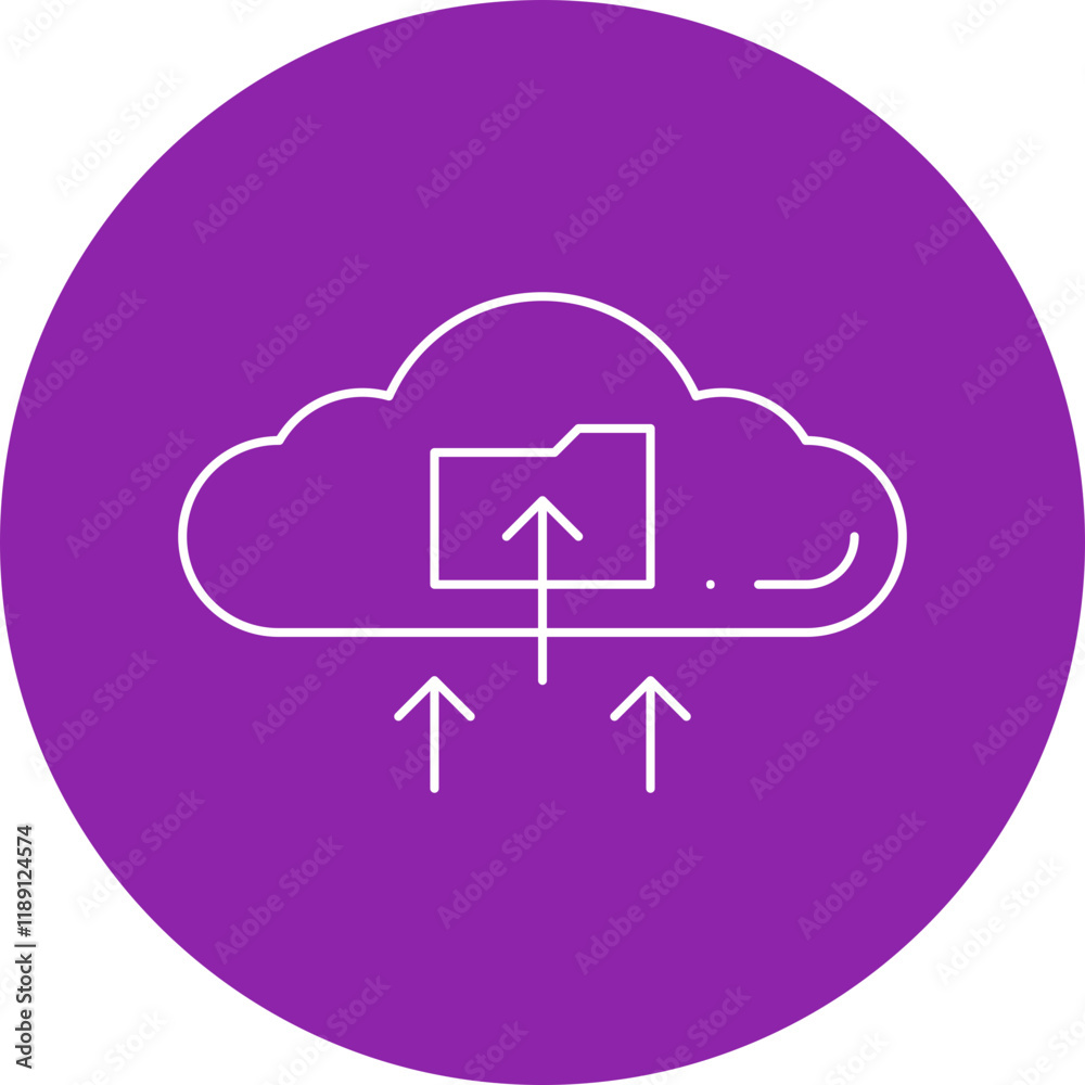 Upload all data on Cloud icon single vector illustration Upload all data on Cloud icon single vector illustration