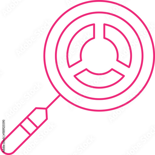 Search Chart icon single vector illustration