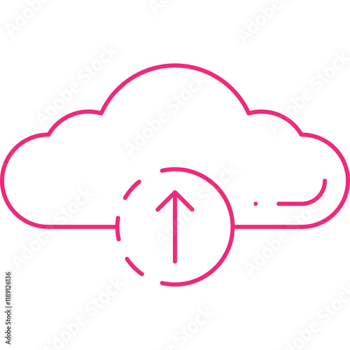 Cloud Upload Progress icon single vector illustration
