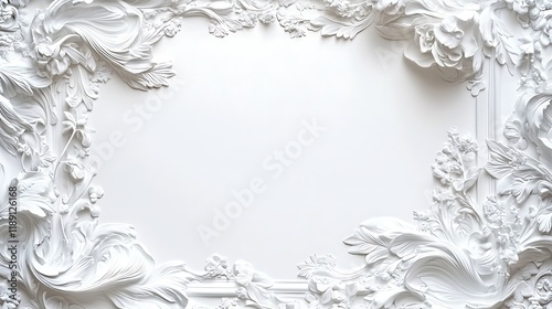 Elegant White Floral Frame Ornate Design