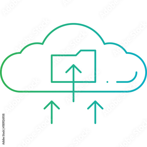 Upload all data on Cloud icon single vector illustration