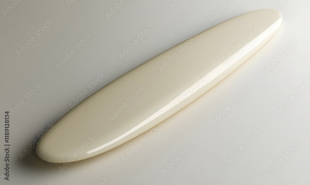 Cream-colored surfboard isolated on white background. Cream-colored surfboard isolated on white background.