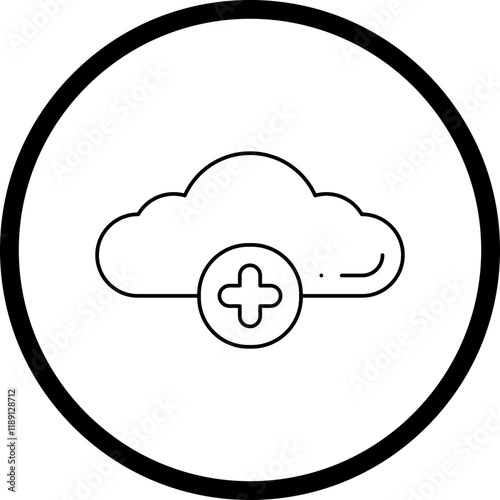 Add Cloud icon single vector illustration