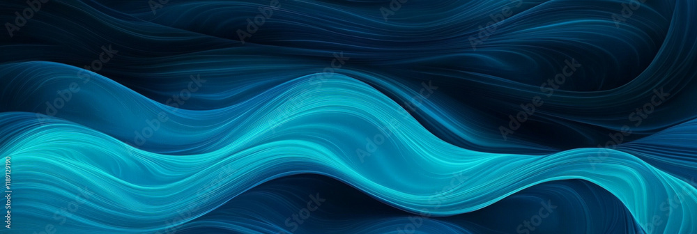 Fototapeta premium Abstract Blue Waves - Dynamic Flow in a Digital Art Background for Creative Design and Digital Wallpaper Use