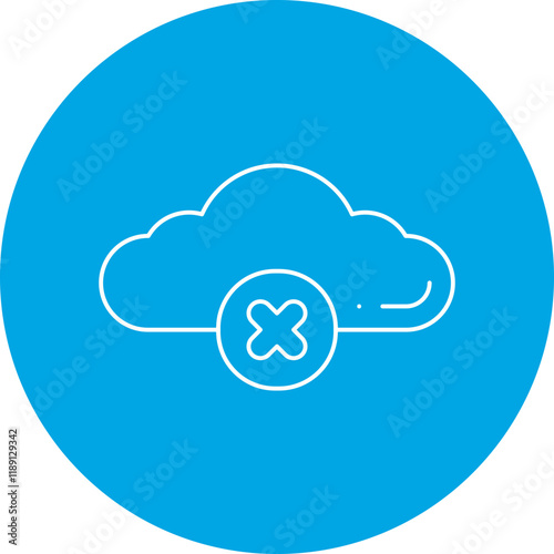 Not Verified Cloud icon single vector illustration