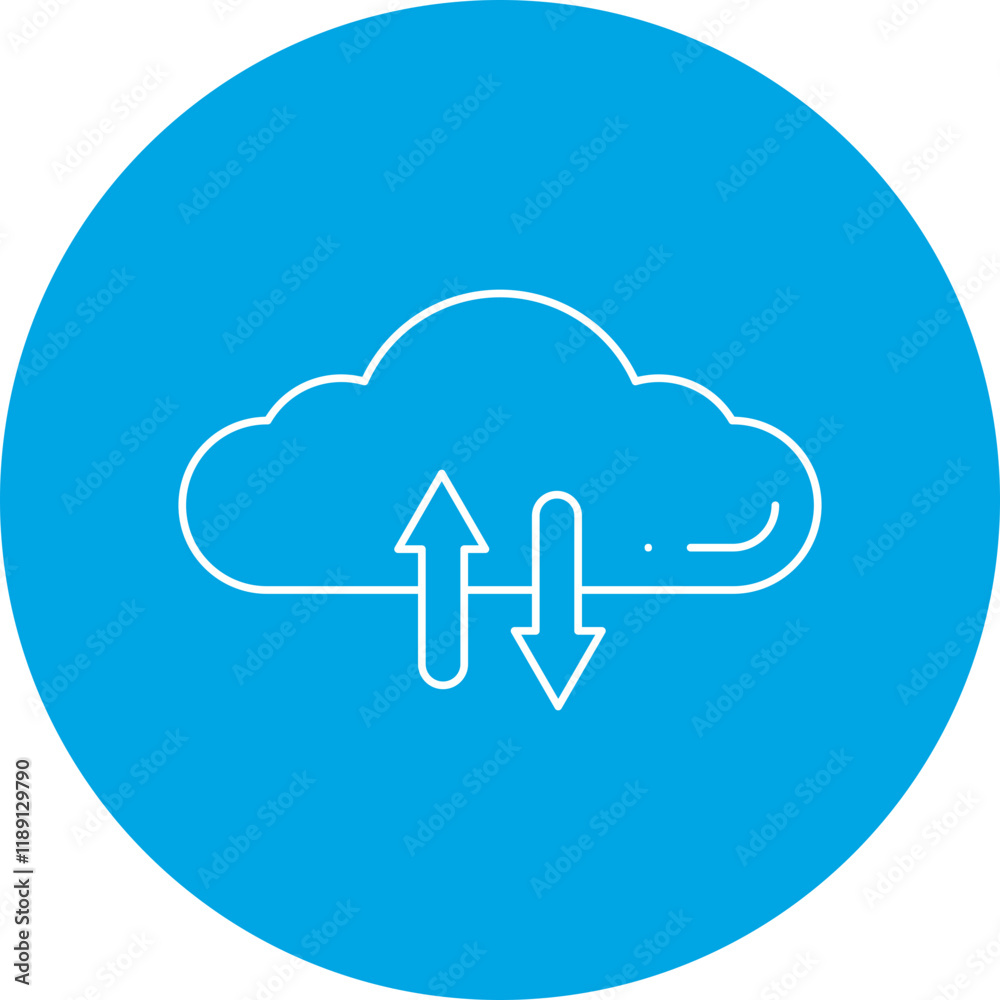 Cloud Data Exchange icon single vector illustration Cloud Data Exchange icon single vector illustration