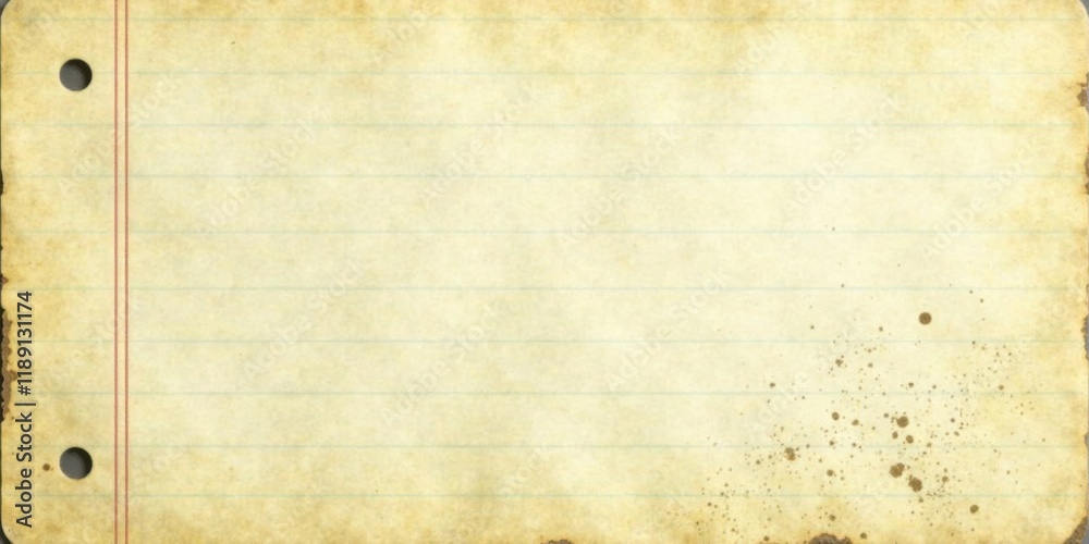 Obraz premium Aged Paper Texture Grunge Notebook Page with Holes and Stains