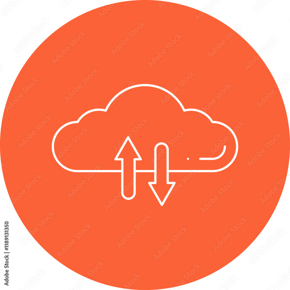 Cloud Data Exchange icon single vector illustration Cloud Data Exchange icon single vector illustration