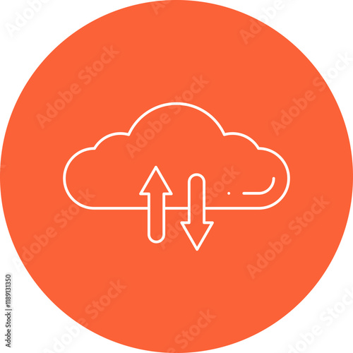 Cloud Data Exchange icon single vector illustration