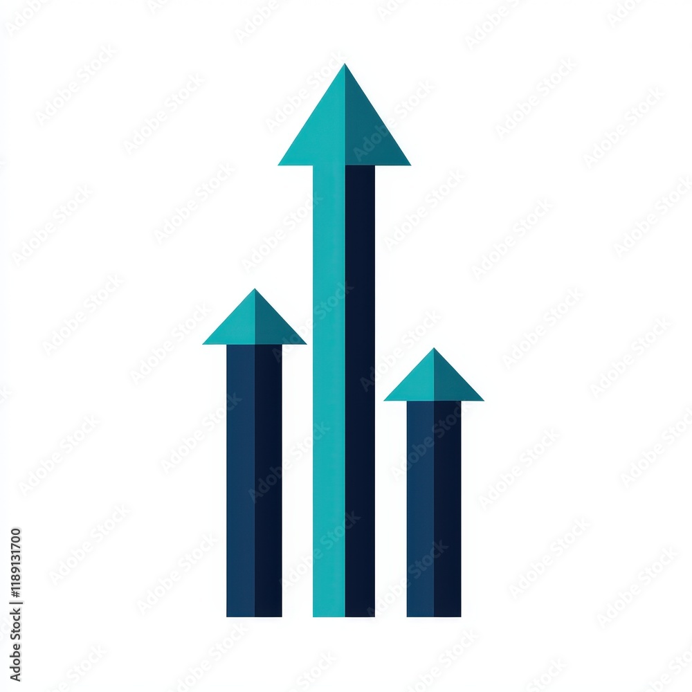 Modern Flat Vector Art of Upward Arrow Representing Growth and Progress Modern Flat Vector Art of Upward Arrow Representing Growth and Progress