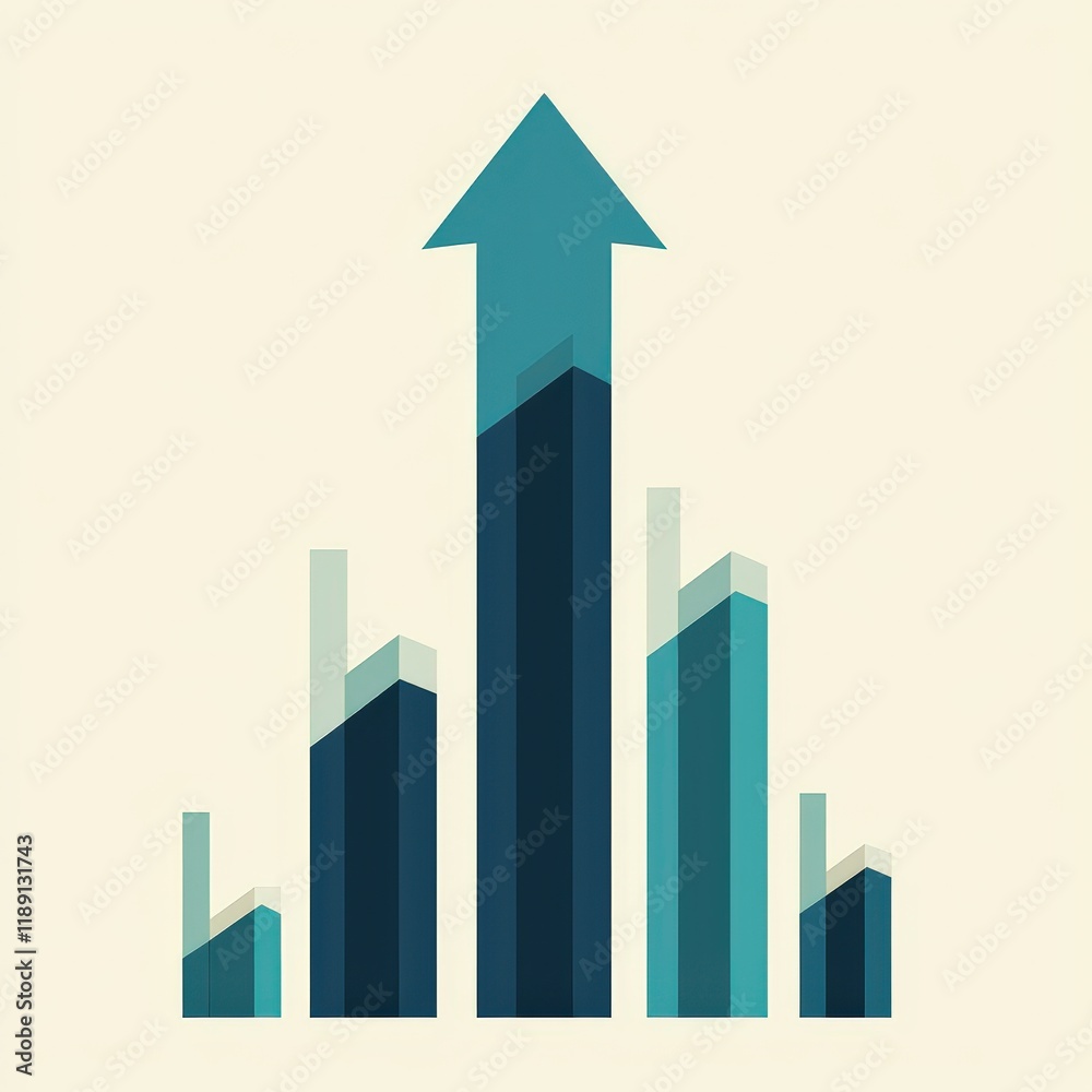 Modern Vector Art of an Upward Arrow Representing Growth and Progress Modern Vector Art of an Upward Arrow Representing Growth and Progress
