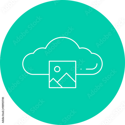 Images on Cloud icon single vector illustration