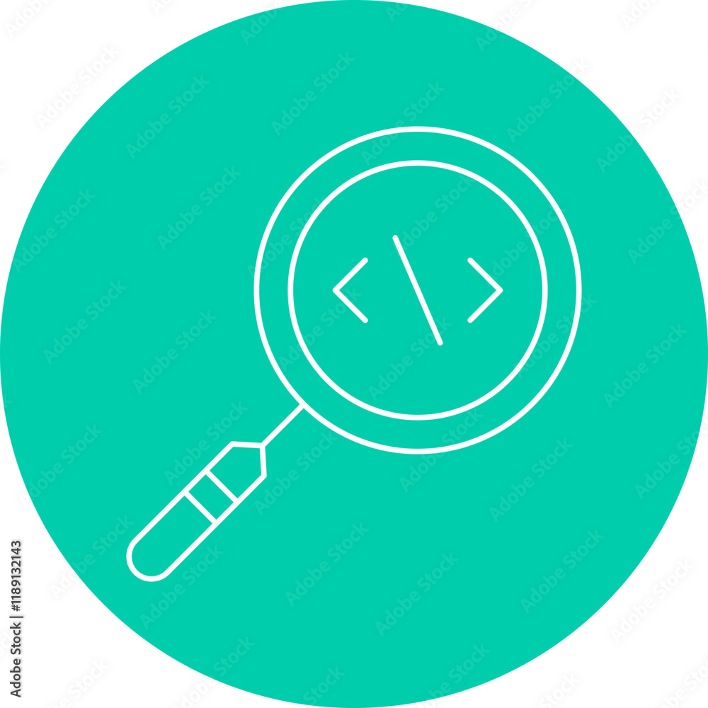 Search Code icon single vector illustration Search Code icon single vector illustration