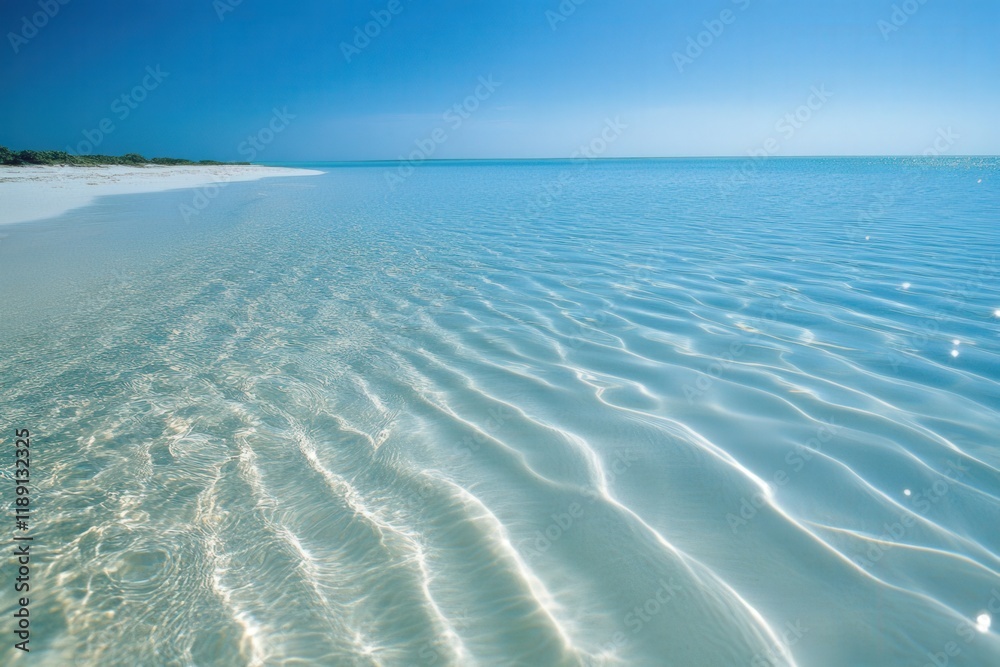 Naklejka premium calm turquoise water and white sand beach