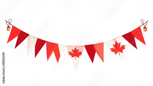 Canadian Flag Bunting Decoration for Canada Day Celebrations | Emblem Festive Holiday Patriotic Design photo