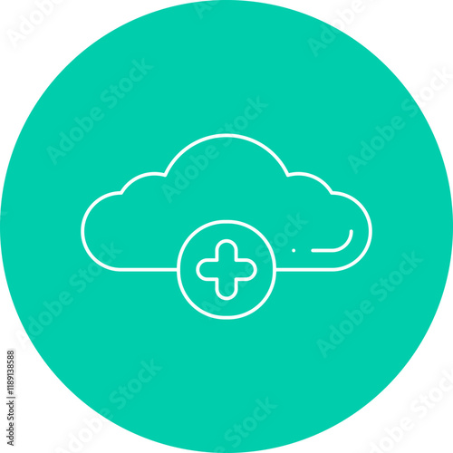 Add Cloud icon single vector illustration