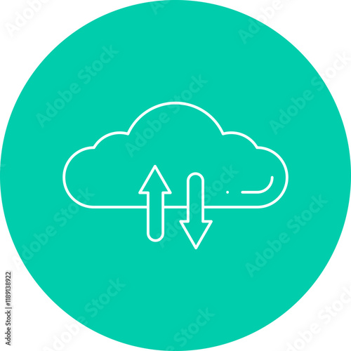 Cloud Data Exchange icon single vector illustration