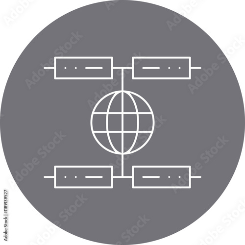 Global Servers icon single vector illustration