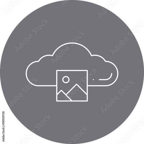 Images on Cloud icon single vector illustration