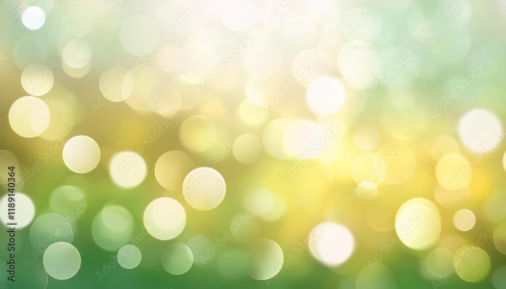 Fototapeta premium abstract blurred sparkling brilliant spring summer time mild delicate pastel yellow inexperienced white bokeh historical past texture with shiny circular soft colour lighting lovely backdrop instance