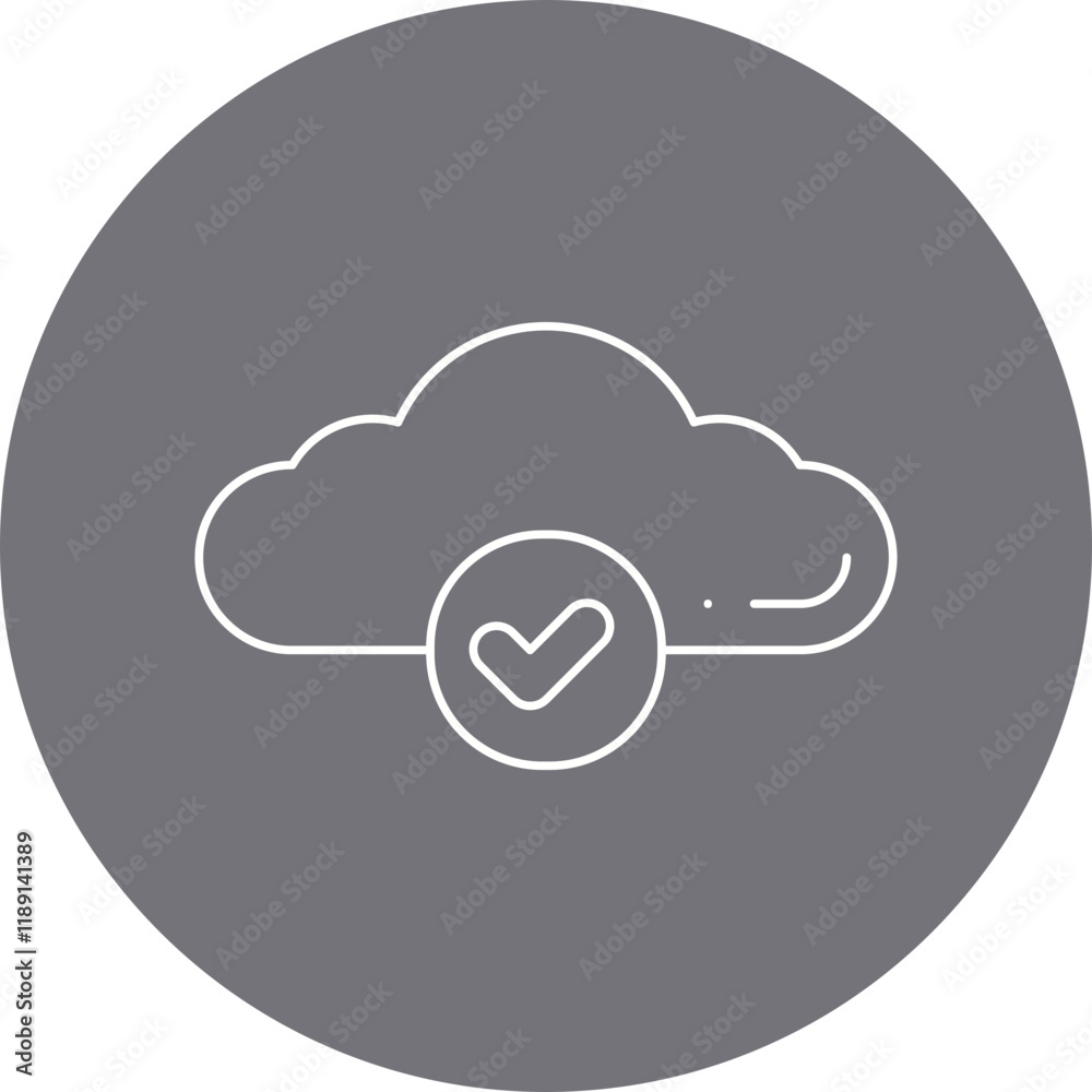 Verified Cloud icon single vector illustration Verified Cloud icon single vector illustration