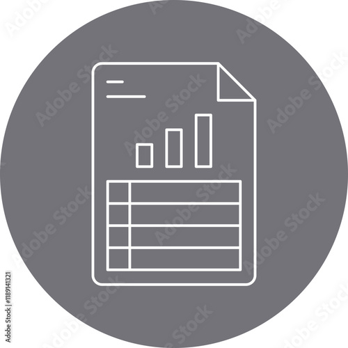 Stats Document icon single vector illustration