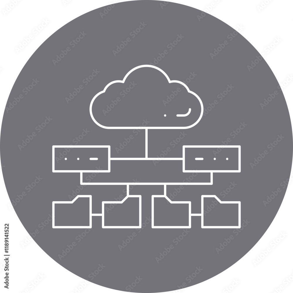 Cloud and Server Data icon single vector illustration Cloud and Server Data icon single vector illustration