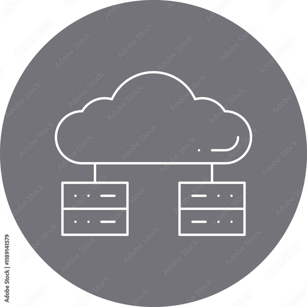 Cloud Data Distribution icon single vector illustration Cloud Data Distribution icon single vector illustration