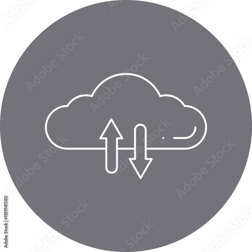Cloud Data Exchange icon single vector illustration