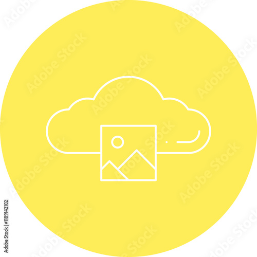 Images on Cloud icon single vector illustration