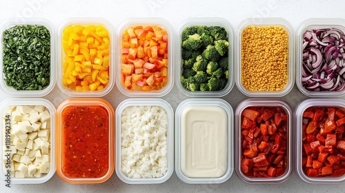 Wallpaper Mural Fresh Colorful Ingredients in Containers Torontodigital.ca