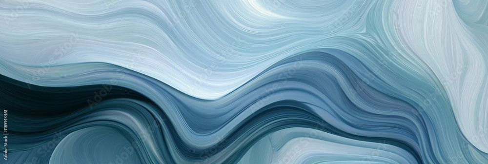 Fototapeta premium Abstract Blue Waves - Artistic Swirl of Colors for Creative Design Use