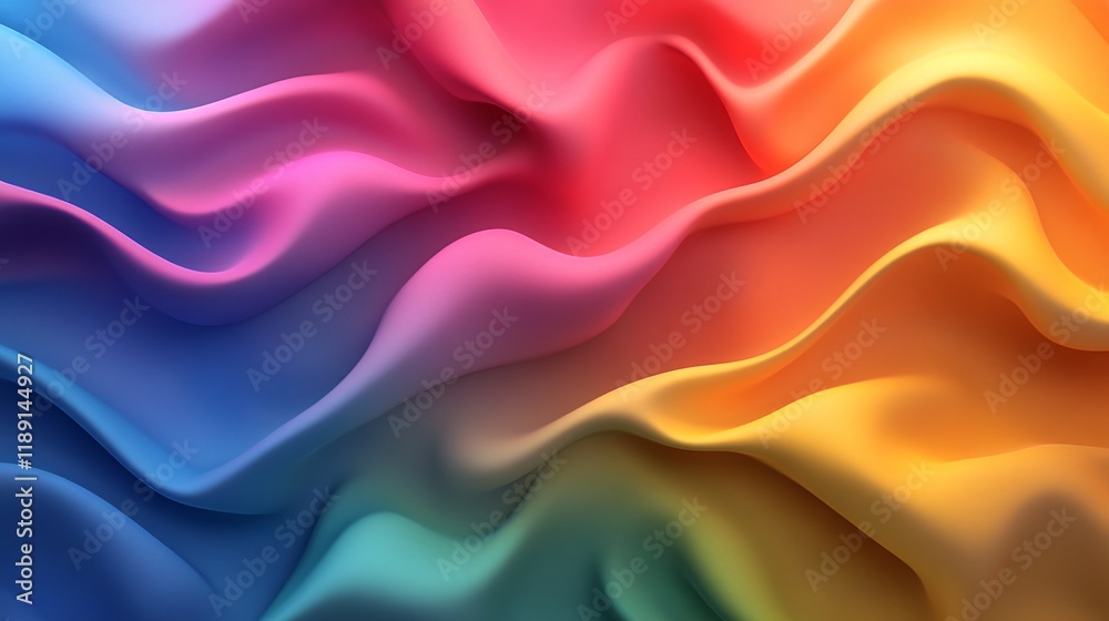 Obraz premium Colorful flowing fabric waves create a mesmerizing abstract pattern in bright tones