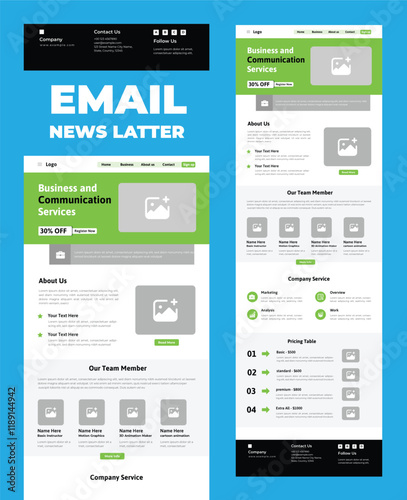 Modern Wireframe Email Newsletter