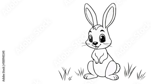 A cute cartoon style wild hare character for a children's book