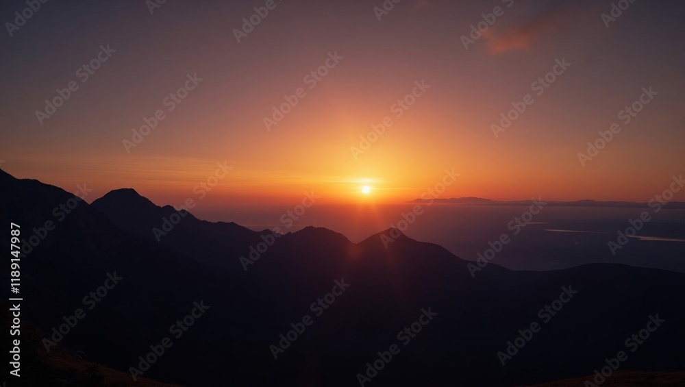 Breathtaking mountain view at sunset with warm orange hues and soft clouds. Ideal for nature, adventure, and landscape themes, evoking serenity and awe-inspiring beauty. Breathtaking mountain view at sunset with warm orange hues and soft clouds. Ideal for nature, adventure, and landscape themes, evoking serenity and awe-inspiring beauty.