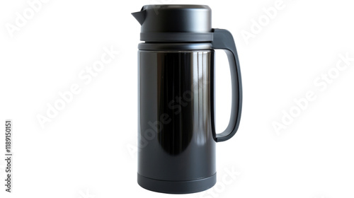 Black Thermos isolated on white background  photo